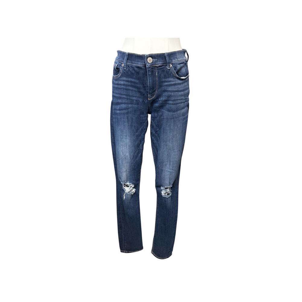Express Women's Dark denim skinny‎ jeans size 8 Distressed detail